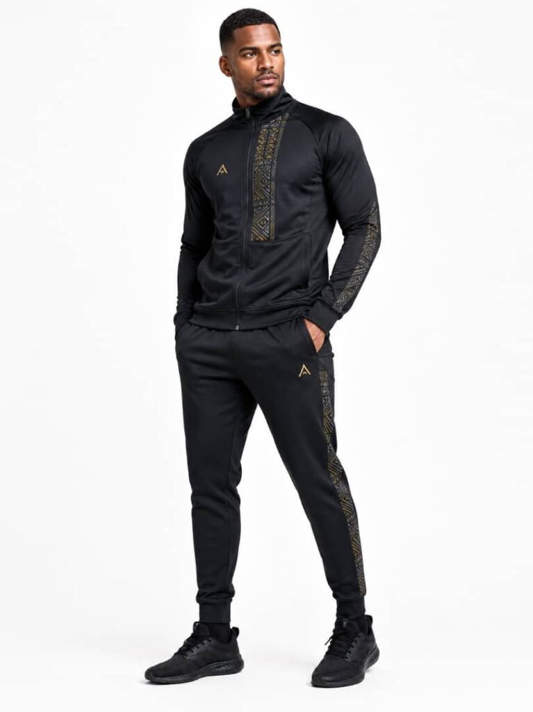 Black Gold Panel Men’s Activewear Set alternate view