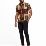 Burgundy Gold Medallion Short Sleeve Shirt thumbnail 2