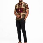 Burgundy Gold Medallion Short Sleeve Shirt thumbnail 1