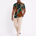 Green Rust Ankara Short Sleeve Shirt thumbnail 2