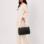 Black Quilted Chain Shoulder Bag thumbnail 1