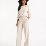 Black Wide-Brim Chain Trim Fedora Hat thumbnail 1