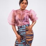 Blush Sheer Puff Sleeve Ankara Skirt Set thumbnail 3
