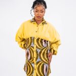 Lemon Yellow Ankara Panel Puff Sleeve Shirt Dress thumbnail 2
