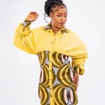 Lemon Yellow Ankara Panel Puff Sleeve Shirt Dress thumbnail 1