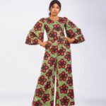 Lime Floral Ankara Bell Sleeve Wide-Leg Jumpsuit thumbnail 1