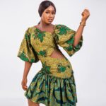 Mustard Ankara Cut-Out Puff Sleeve Mini Dress thumbnail 1