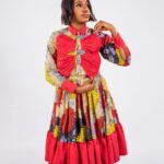 Red Bow Ankara Midi Shirt Dress thumbnail 2