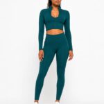 Teal Zip Front Activewear Set thumbnail 2