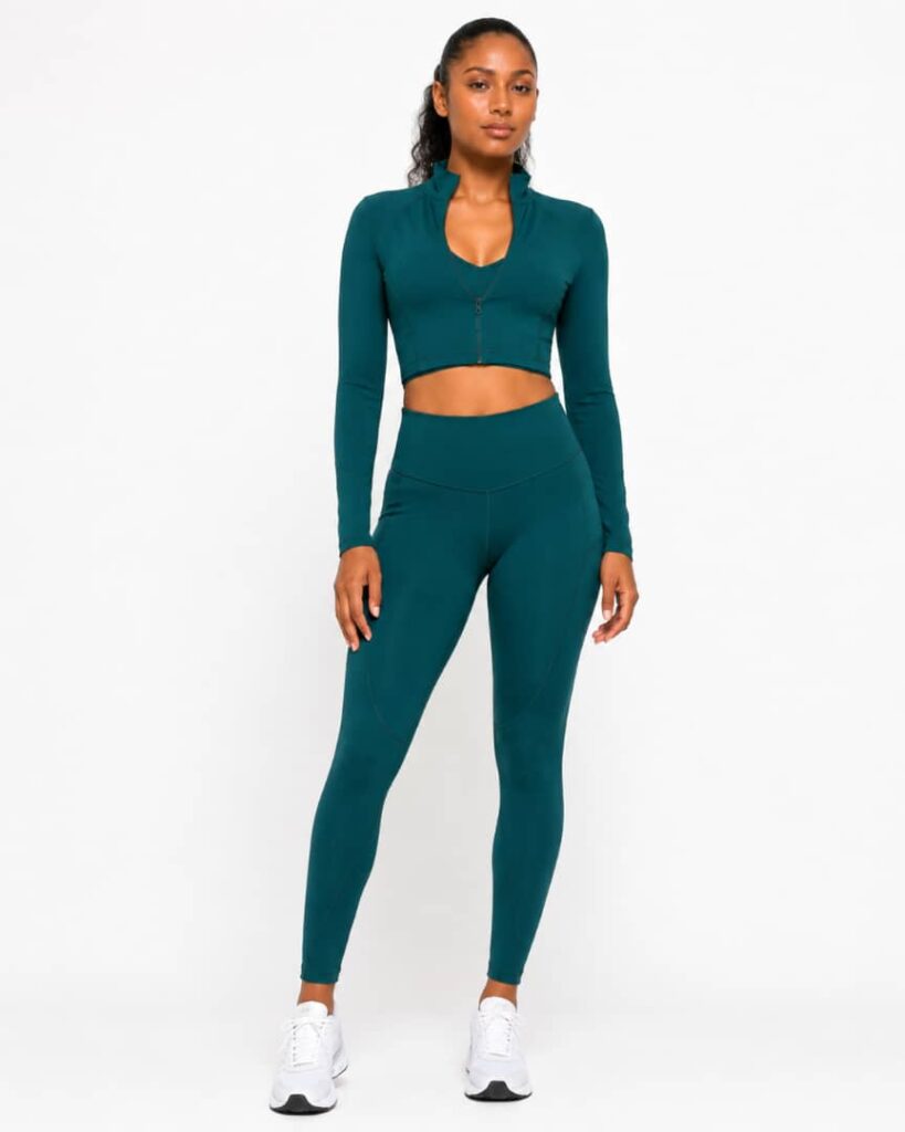 Teal Zip Front Activewear Set alternate view
