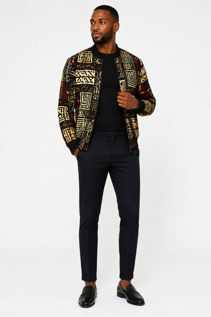Ankara Print Bomber Jacket fit assistant image