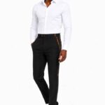 Ankara Stripe Black Slim-Fit Trousers thumbnail 1