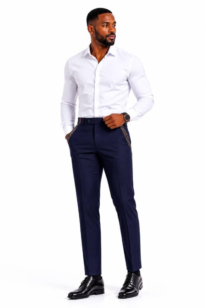 Ankara Trim Navy Slim-Fit Trousers