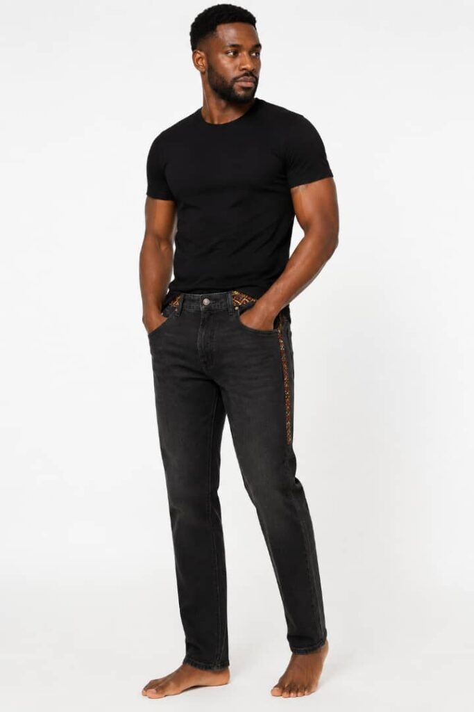 Ankara Trim Slim-Leg Black Jeans alternate view