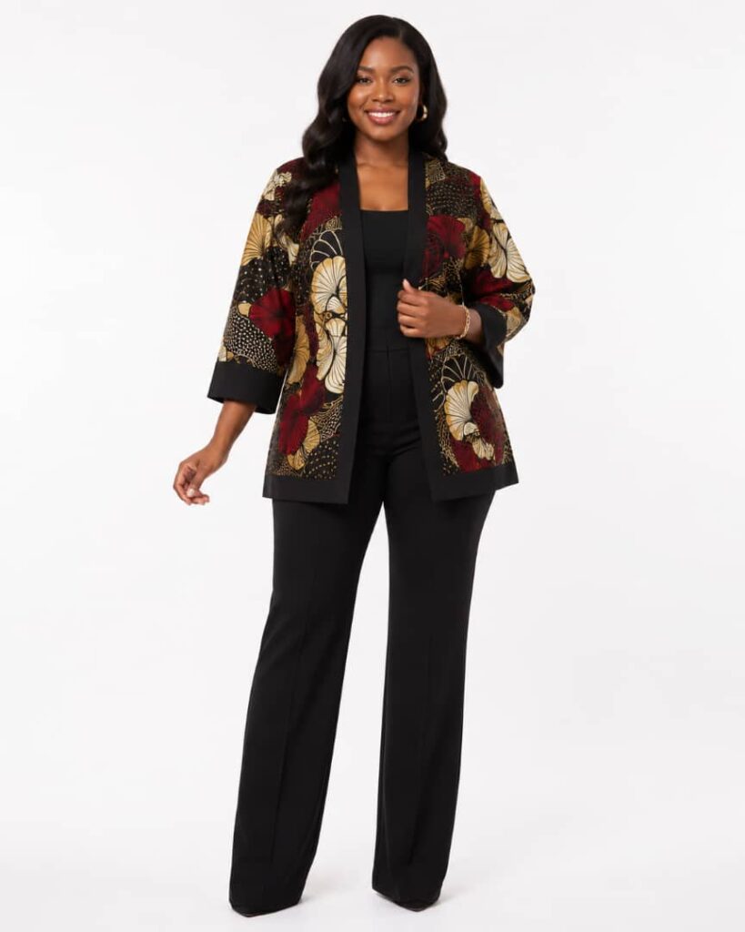 Ankara Floral Kimono Jacket alternate view