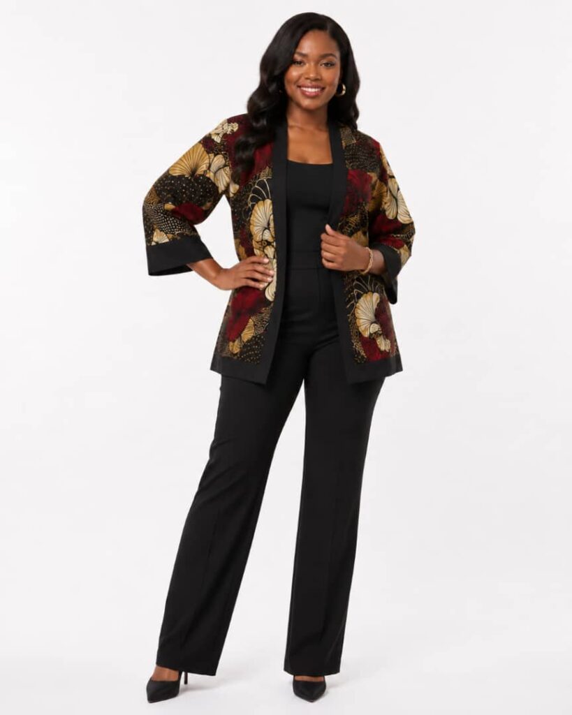 Ankara Floral Kimono Jacket