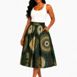 Ankara Sunburst Flared Midi Skirt thumbnail 2