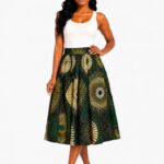 Ankara Sunburst Flared Midi Skirt thumbnail 1