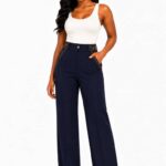 Ankara Trim Navy Wide-Leg Trousers thumbnail 2