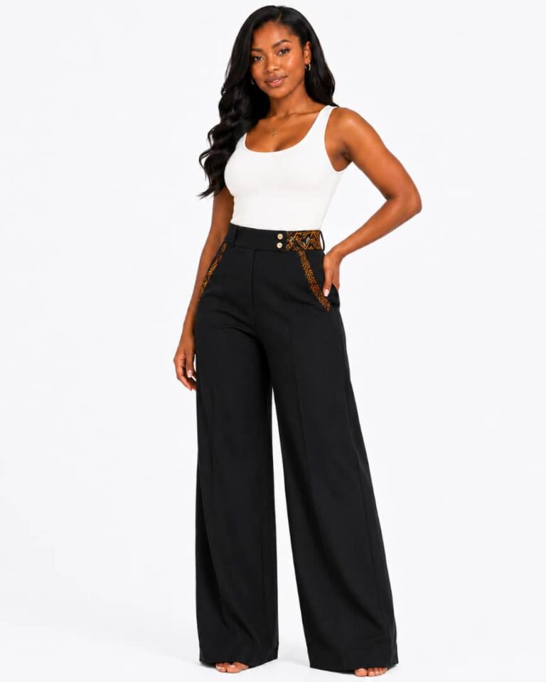 Ankara Trim Wide-Leg Tailored Trousers fit assistant image